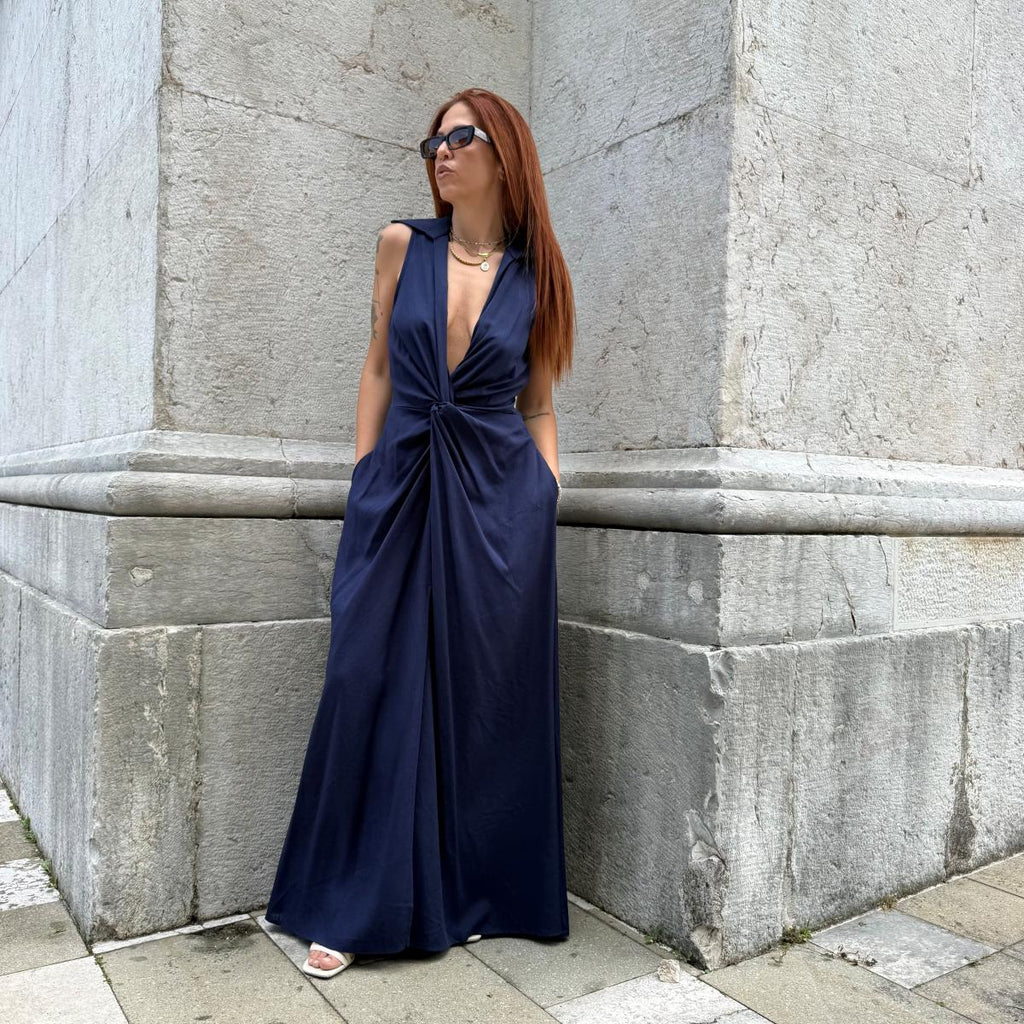 Abito lungo blu