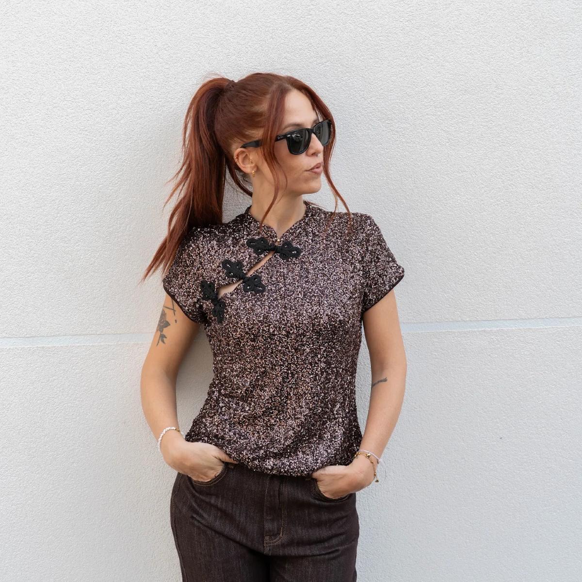 Maglia Paillettes Stile Orientale