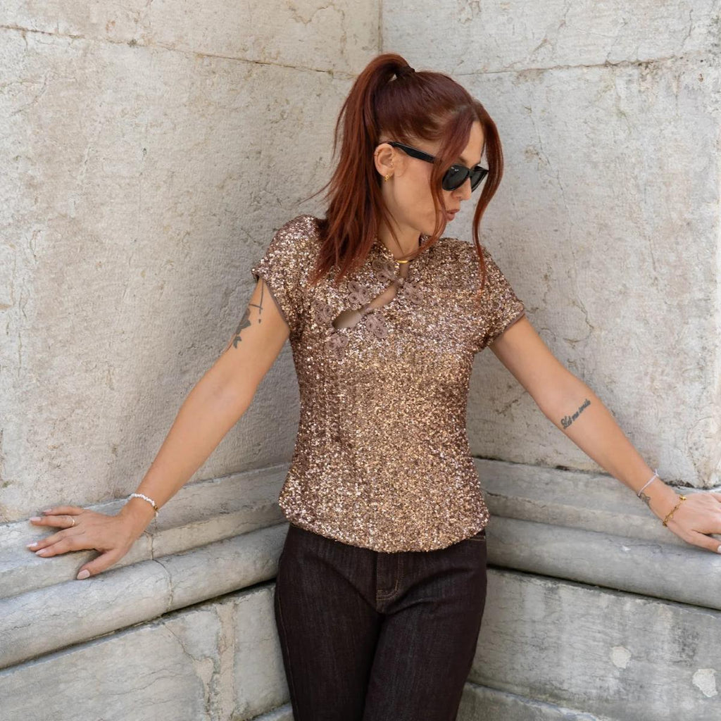 Maglia Paillettes Stile Orientale