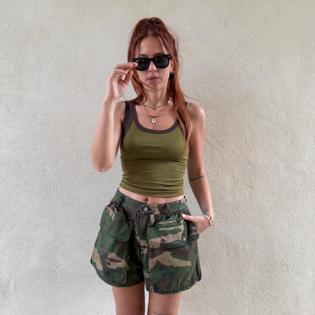 Short in jeans militare