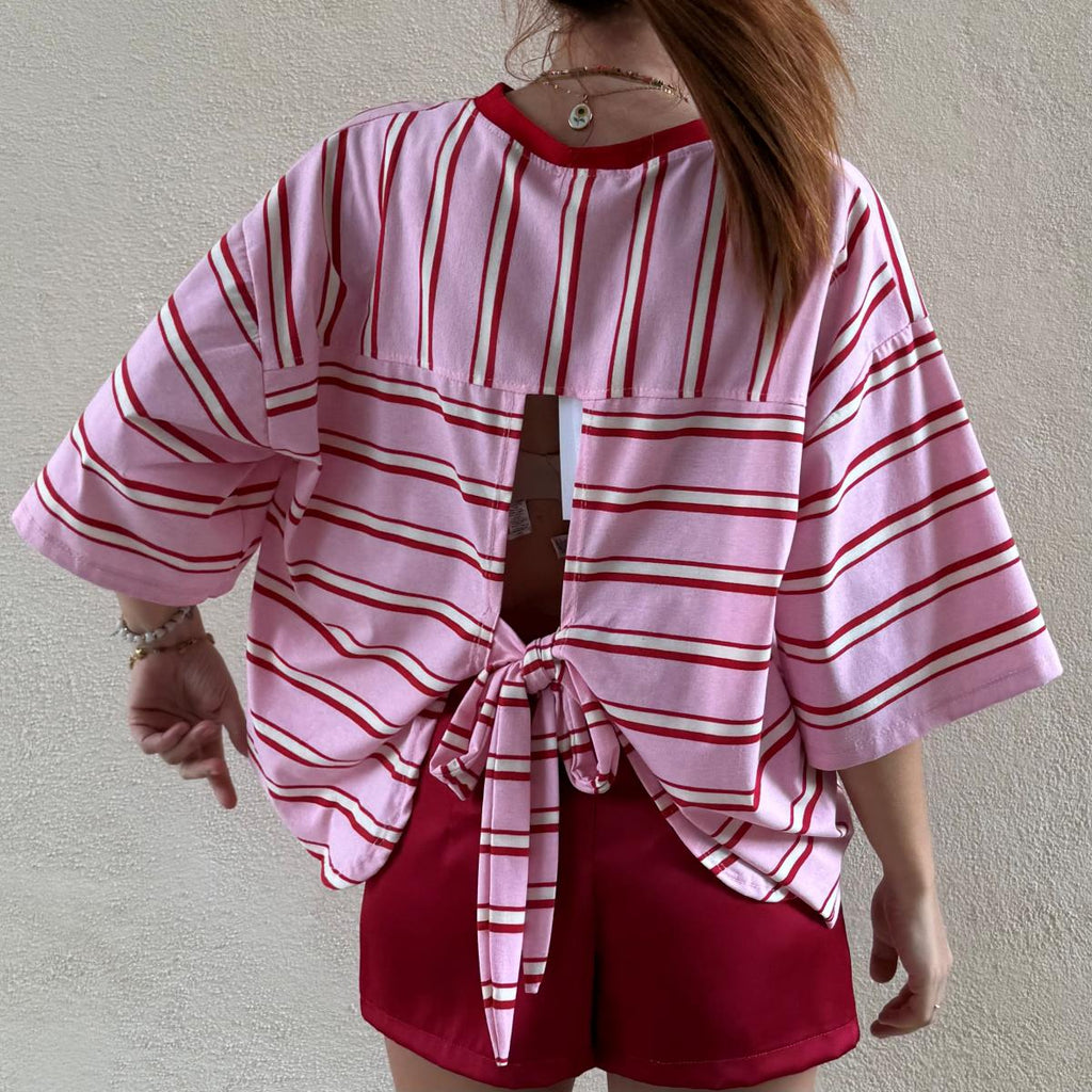 T-shirt over righe