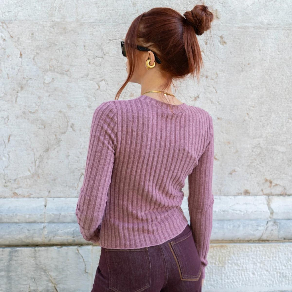 Maglia a Costine con Laccetto