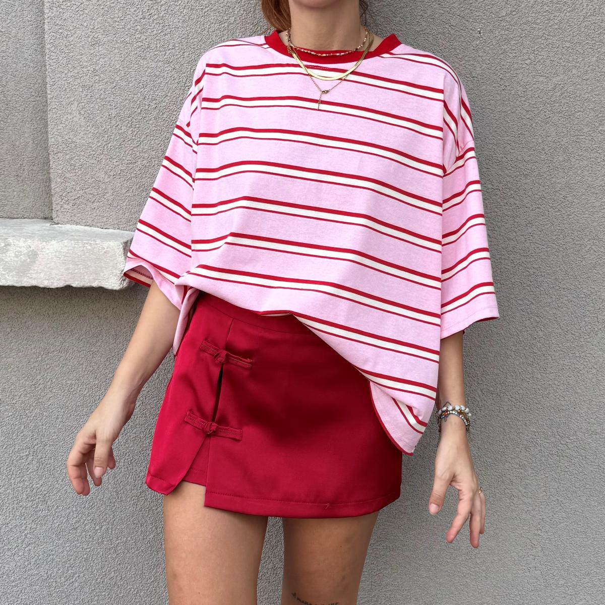 T-shirt over righe